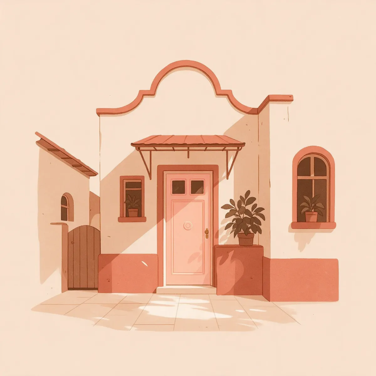 Ilustração da entrada de uma clínica